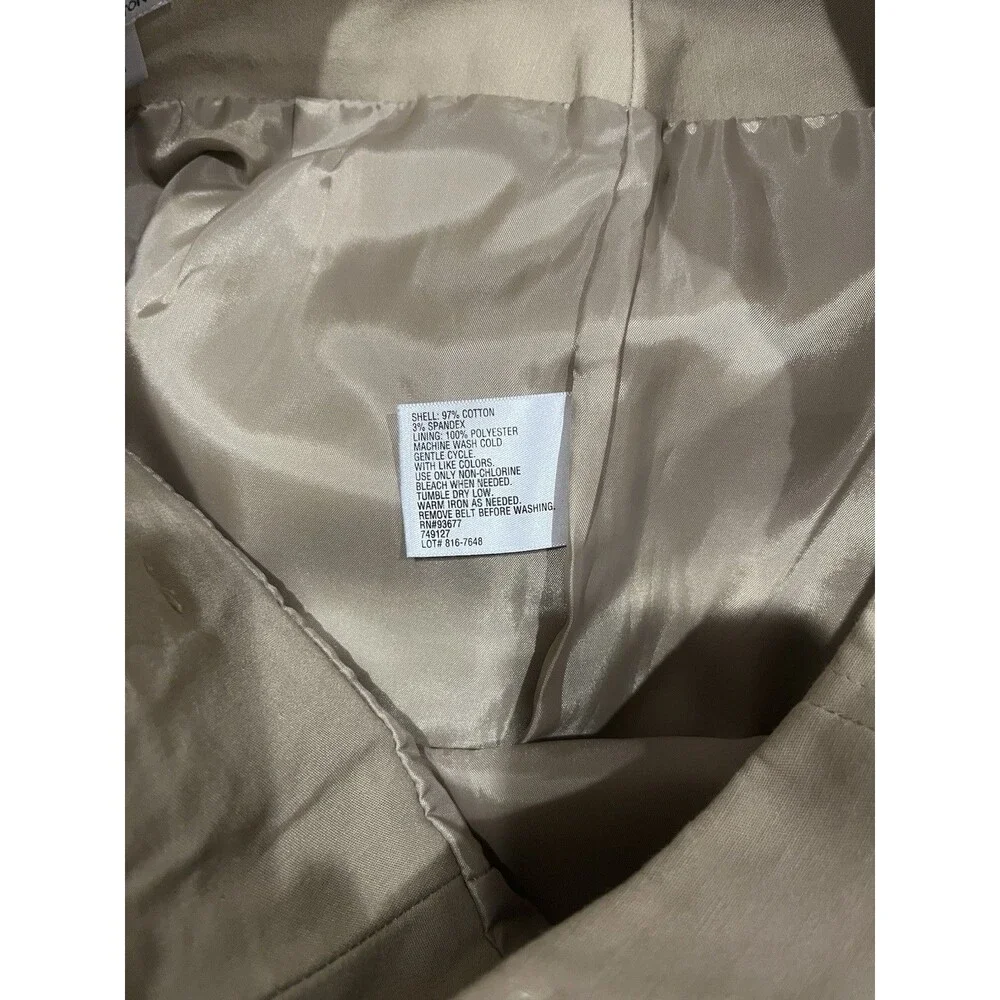Worthington 22” Knee Length Cotton Lined Pencil Skirt Beige Tan Size 4